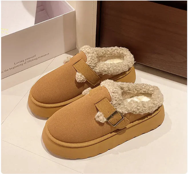 Chaussons d'hiver rétro en peluche Lux Plush pour femmes