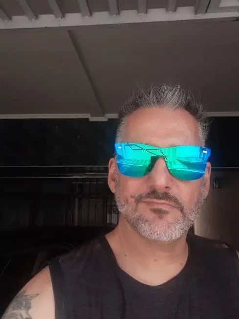 Lunettes de soleil sans monture FEISEDY avec lentille réfléchissante - B4114