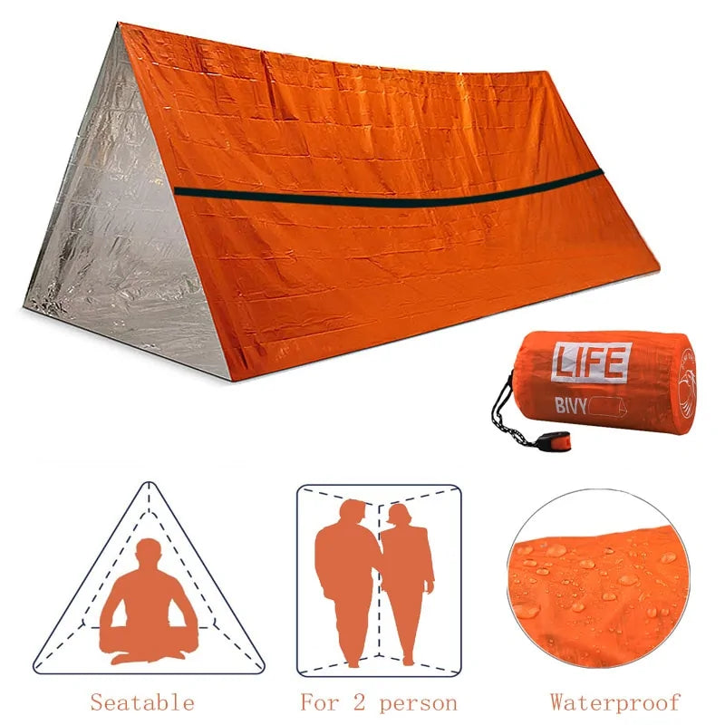 Survival Tube Emergency Tent with Whistle