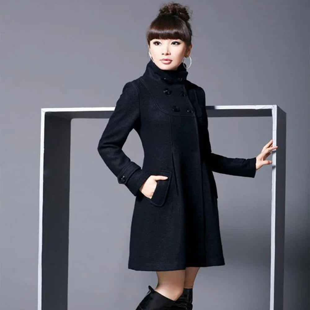 Manteau coupe-vent à double boutonnage avec capuche