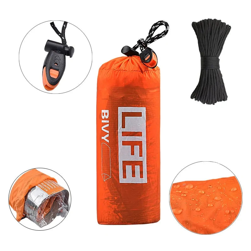 Survival Tube Emergency Tent with Whistle