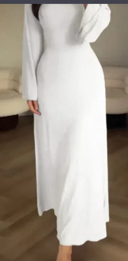 Elegant Long Sleeve Split Dress for Women