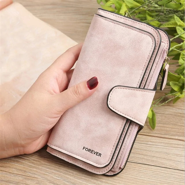 Portefeuille en cuir gratté pour femmes - Élégant et fonctionnel