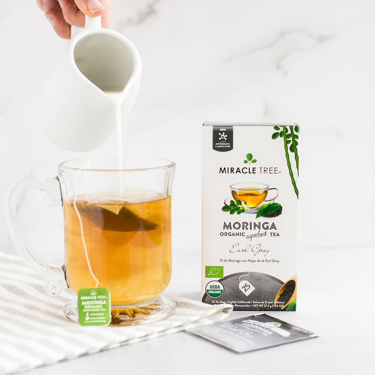 Organic Moringa Earl Grey Tea - 25 Wrapped Bags