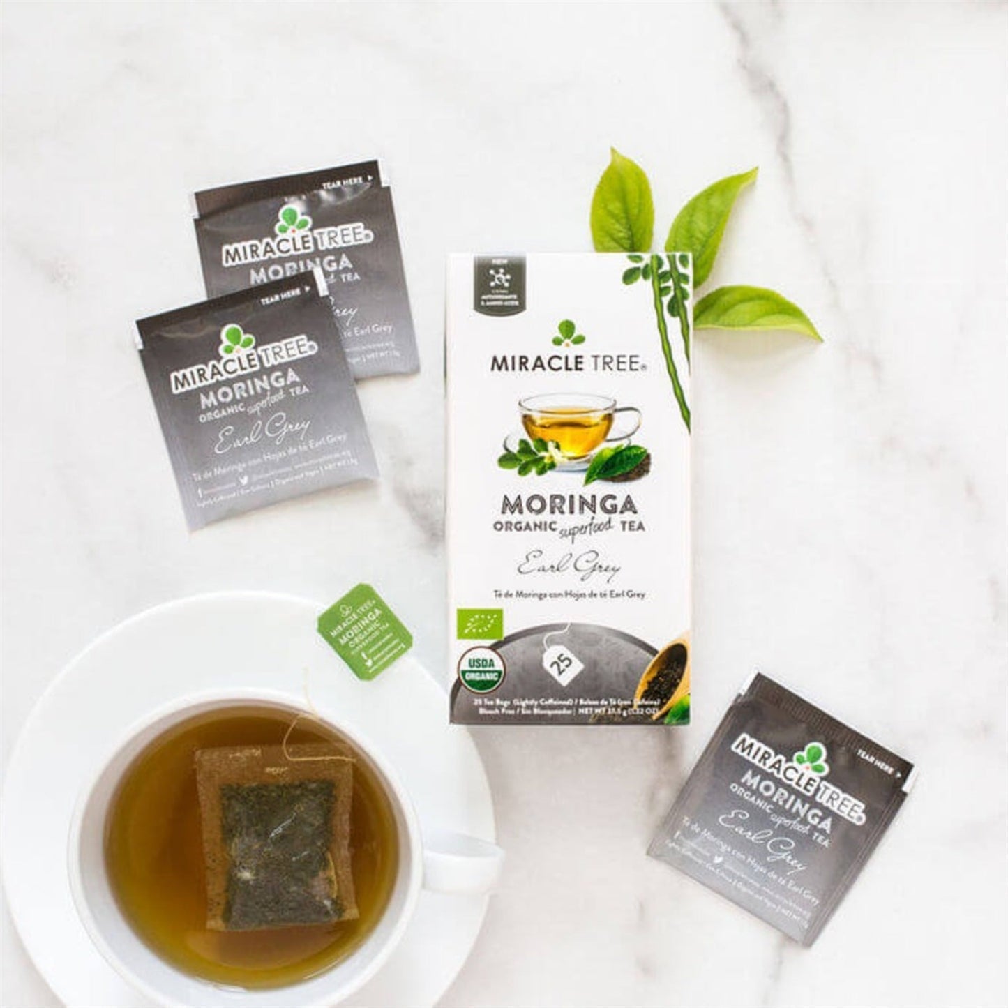 Organic Moringa Earl Grey Tea - 25 Wrapped Bags