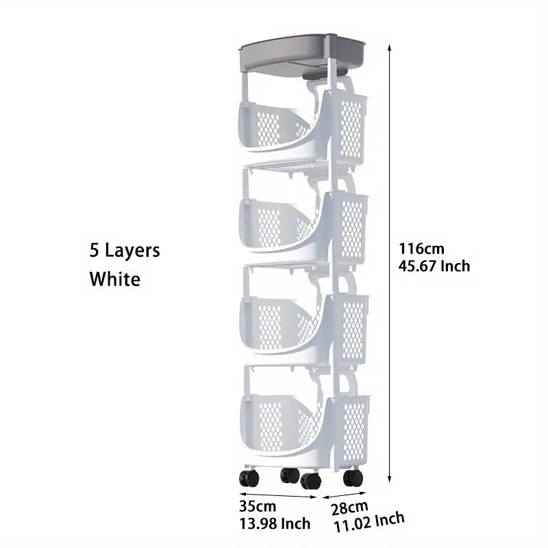 5-Layer Mobile Storage Cart for Kitchen and Home