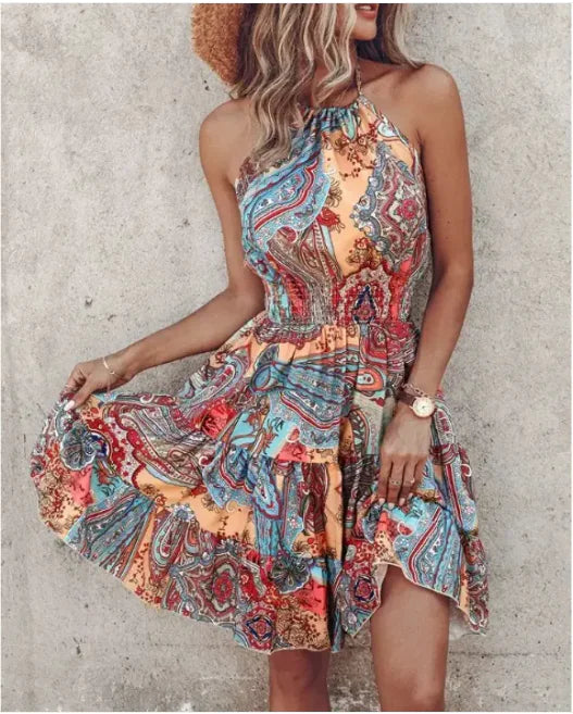 Robe Halter Chic d'Été - Design A-Line Élégant