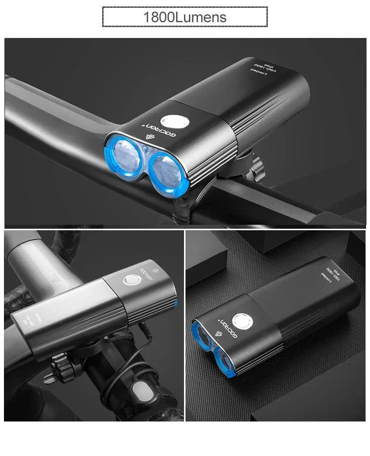 GACIRON 400-1800 Lúmenes Luz Delantera Recargable por USB para Bicicleta