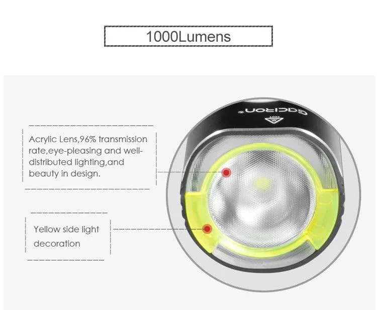 GACIRON 400-1800 Lúmenes Luz Delantera Recargable por USB para Bicicleta