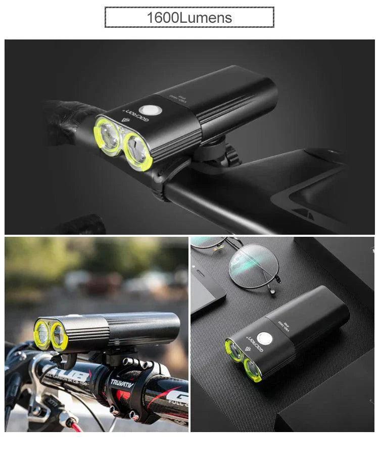 GACIRON 400-1800 Lúmenes Luz Delantera Recargable por USB para Bicicleta