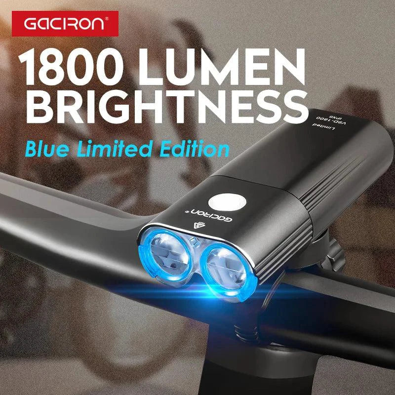 GACIRON 400-1800 Lúmenes Luz Delantera Recargable por USB para Bicicleta