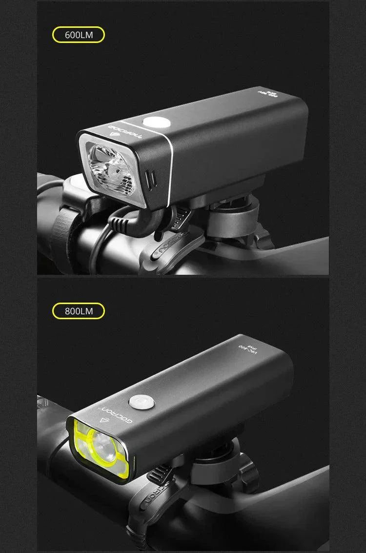 GACIRON 400-1800 Lúmenes Luz Delantera Recargable por USB para Bicicleta