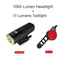 GACIRON 400-1800 Lúmenes Luz Delantera Recargable por USB para Bicicleta