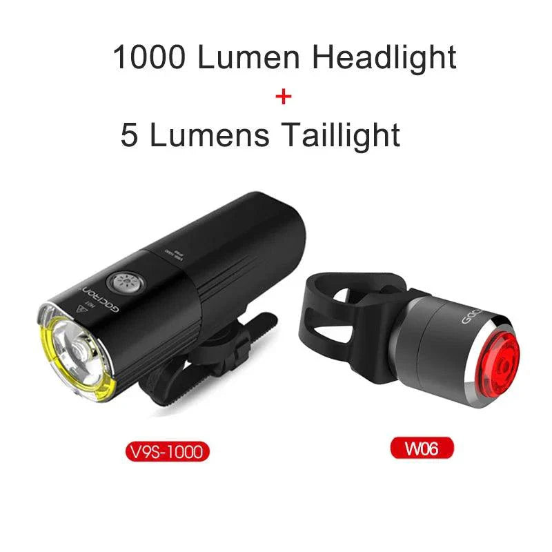 GACIRON 400-1800 Lúmenes Luz Delantera Recargable por USB para Bicicleta