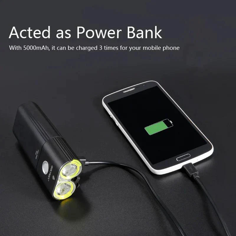 GACIRON 400-1800 Lúmenes Luz Delantera Recargable por USB para Bicicleta