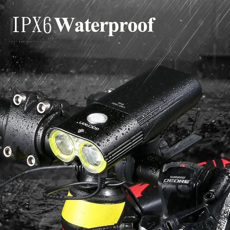 GACIRON 400-1800 Lúmenes Luz Delantera Recargable por USB para Bicicleta