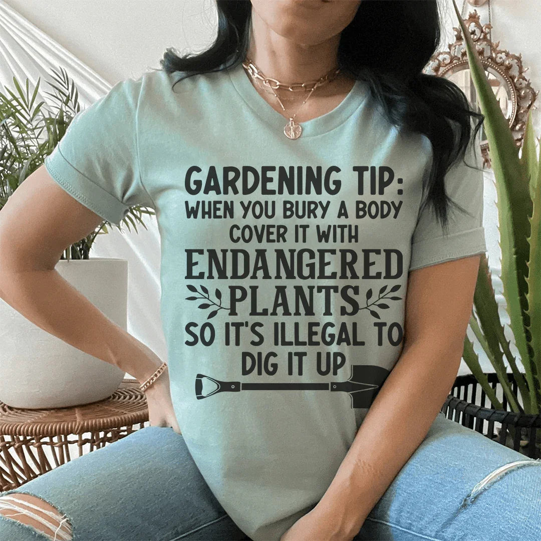 Camiseta con consejos de jardinería
