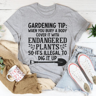 Camiseta con consejos de jardinería