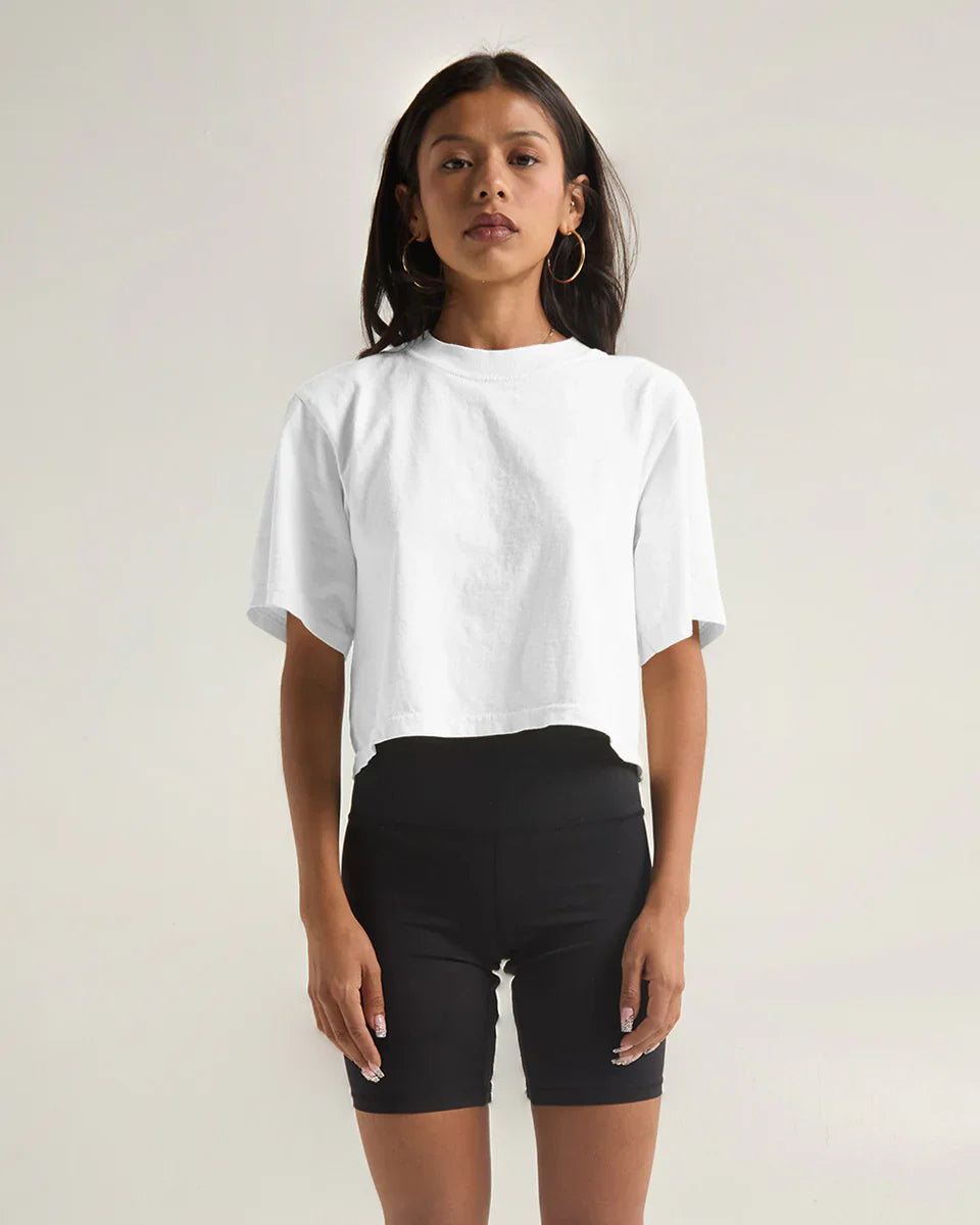 Camiseta Crop Shaka 6oz para Mujer