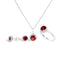 10K White Gold Purple Amethyst & Diamond Halo Jewelry Set