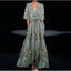 Elegant Printed Pleated Belt Dress