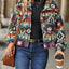Geometric Dropped Shoulder Balloon Sleeve Jacket