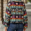 Geometric Dropped Shoulder Balloon Sleeve Jacket