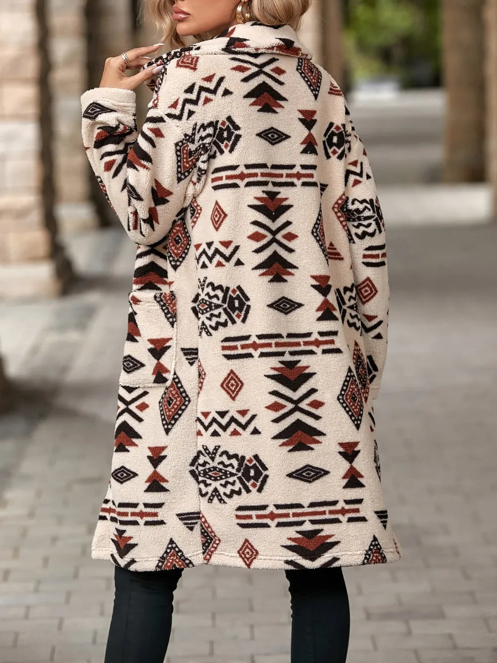 Geometric Pocketed Dropped Shoulder Coat - Korvel