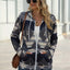 Geometric Zip Up Long Sleeve Hooded Jacket