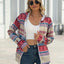 Geometric Zip Up Long Sleeve Hooded Jacket