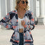 Geometric Zip Up Long Sleeve Hooded Jacket
