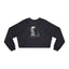 Whimsical Ghost and Cat Cropped Fleece Pullover for Women - Korvel