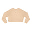 Whimsical Ghost and Cat Cropped Fleece Pullover for Women - Korvel