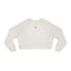 Whimsical Ghost and Cat Cropped Fleece Pullover for Women - Korvel