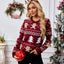Gingerbread man jacquard long sleeved sweater pullover casual top - Korvel