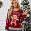 Gingerbread Man Pattern Long Sleeved Pullover Sweater