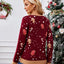 Gingerbread Man Pattern Long Sleeved Pullover Sweater