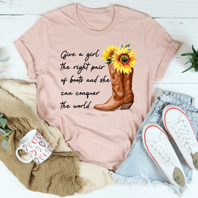 Give A Girl The Right Pair Of Boots Tee - Korvel