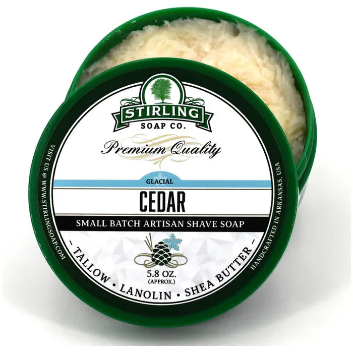 Colección de Afeitado Glacial de Cedro de Stirling Soap Co.