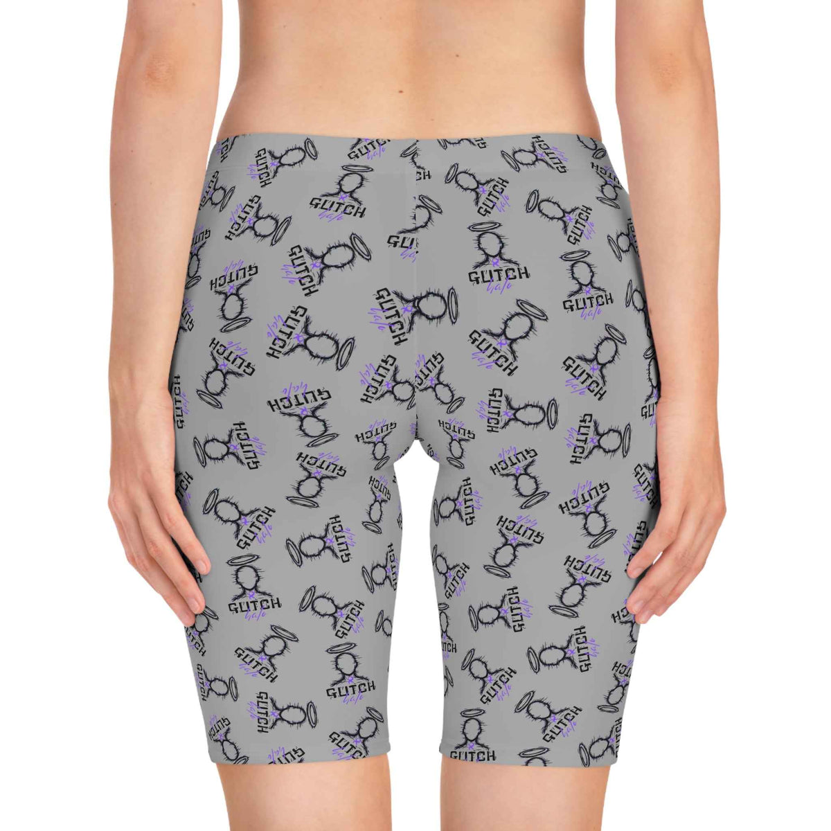 Pantalones Cortos de Ciclismo para Mujer con Patrón Glitch - Comodidad Estilosa