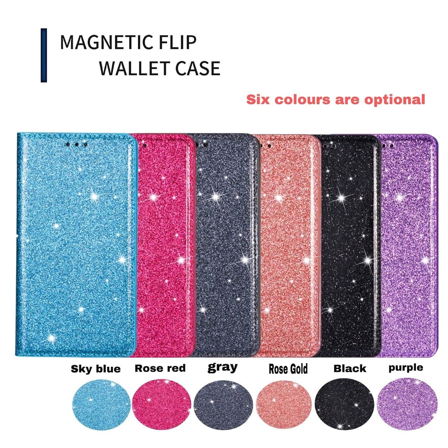 Glitter Leather Magnetic Flip Case for iPhone 14/13/12/11