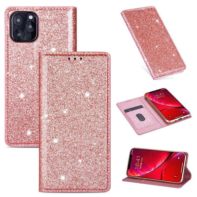 Glitter Leather Magnetic Flip Case for iPhone 14/13/12/11
