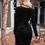 Glitter Ruched Cowl Neck Wrap Dress - Korvel