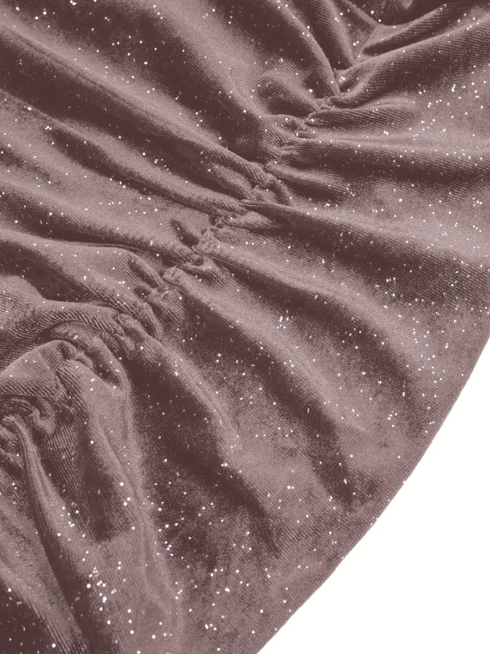 Glitter Ruched Cowl Neck Wrap Dress - Korvel