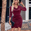 Glitter Ruched Cowl Neck Wrap Dress - Korvel