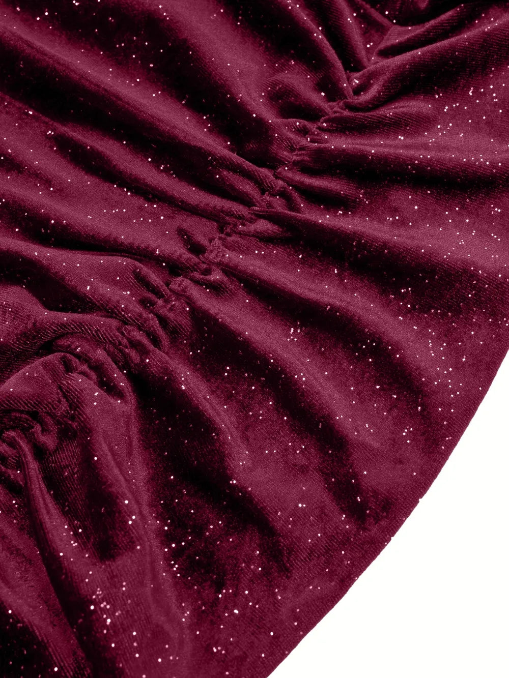 Glitter Ruched Cowl Neck Wrap Dress - Korvel