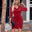 Glitter Ruched Cowl Neck Wrap Dress - Korvel