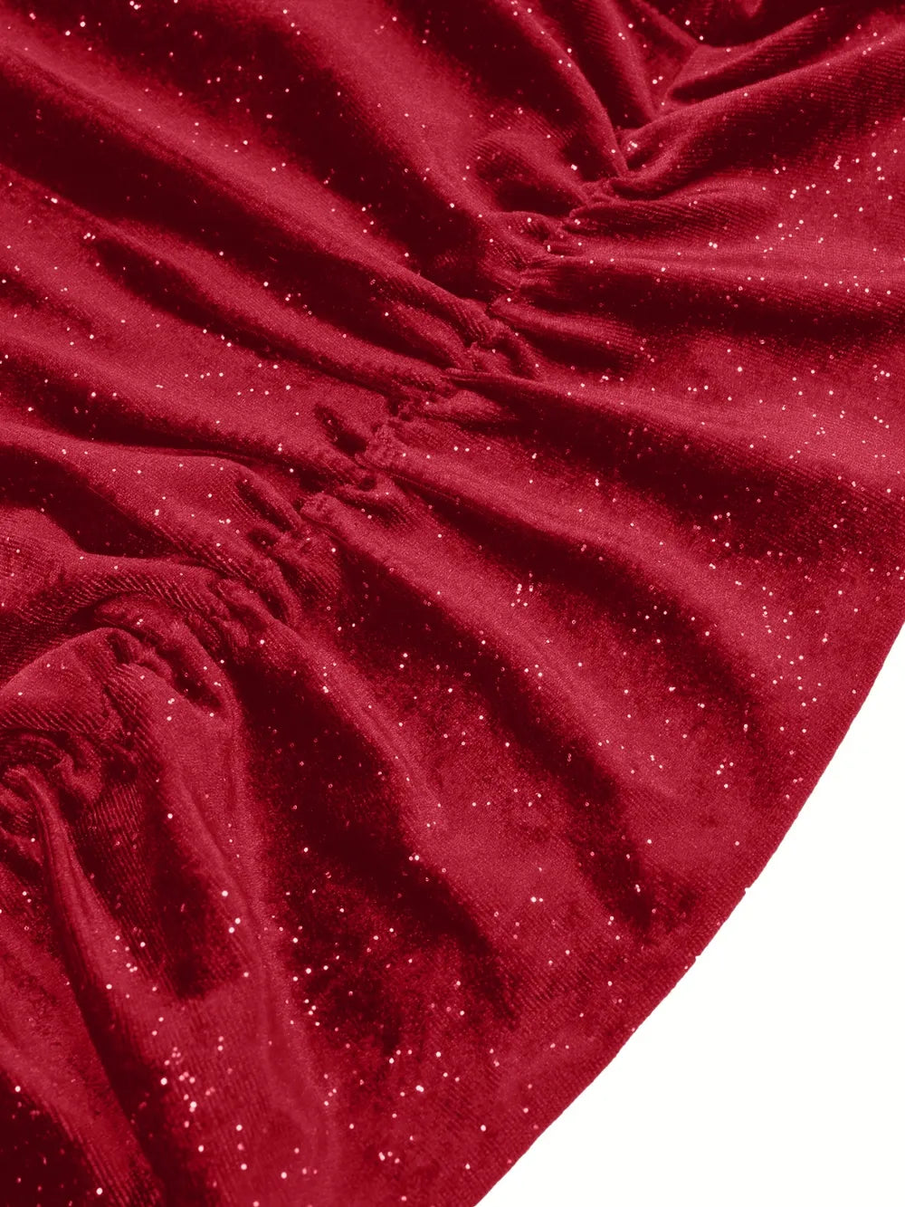 Glitter Ruched Cowl Neck Wrap Dress - Korvel