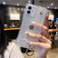 Glitter Wrist Strap Transparent Shockproof Phone Case for iPhone