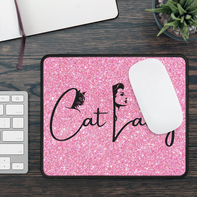 Glittery Cat Lady Gaming Mouse Pad for Cat Lovers